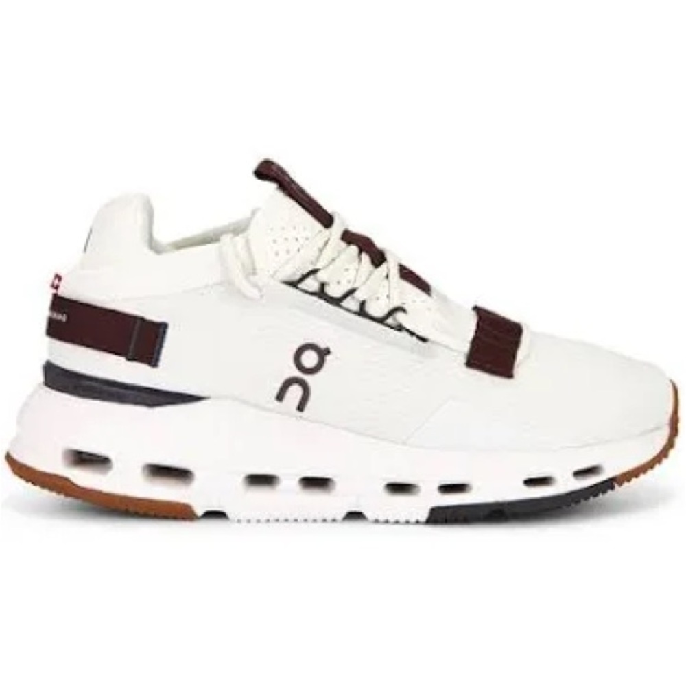 On Running Womens  White & Burgundy Cloudnova 2 Sneakers size 7.5